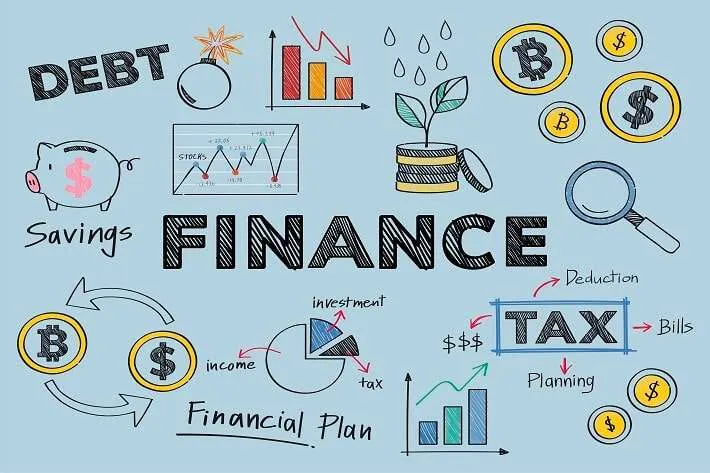 chart with finance, tax and debt